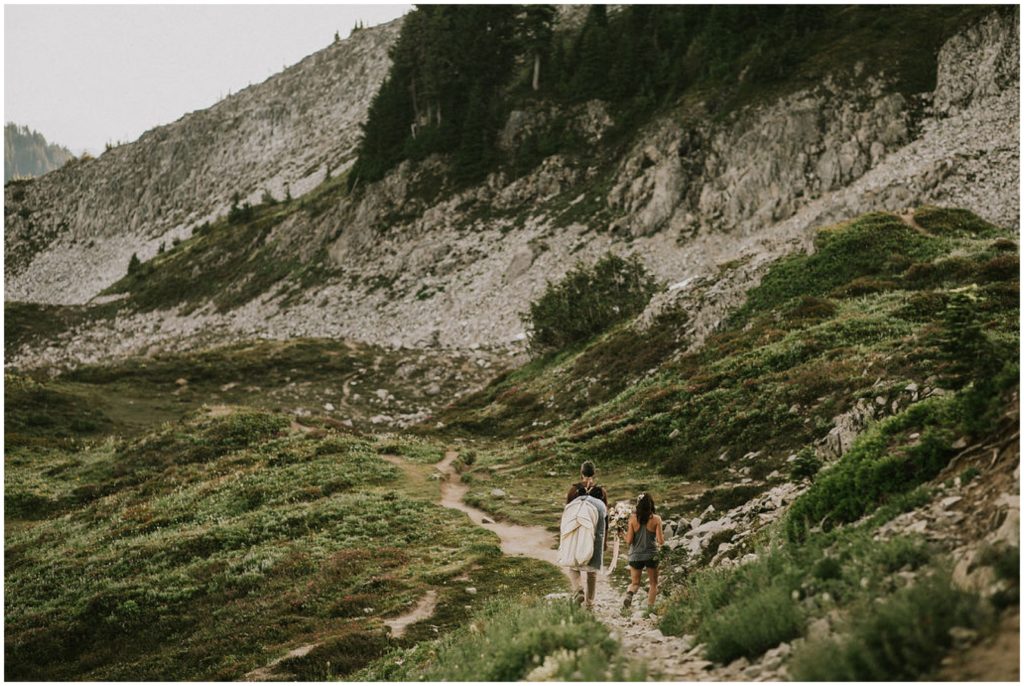 couple walking along trail