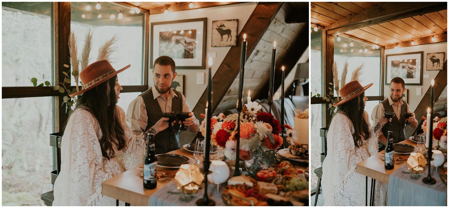 Rainy Mountain Elopement at Packwood, WA Airbnb Mt. Rainier