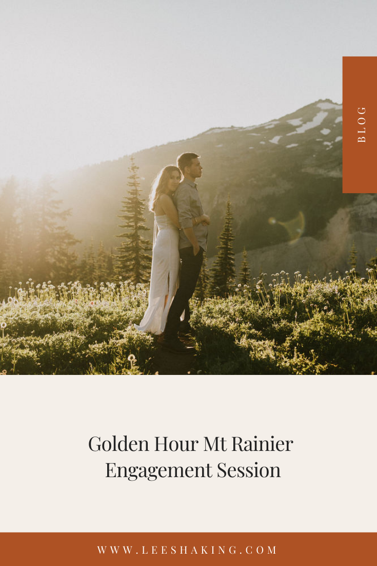 A Golden Hour Mt Rainier Engagement Session by Leesha King, Mt Rainier Photographer